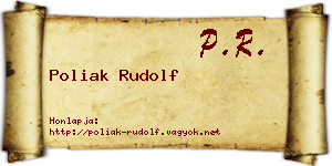 Poliak Rudolf névjegykártya